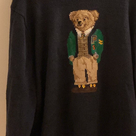 Polo Ralph Lauren Navy Sweater with Bear Design - Picture 6 of 6